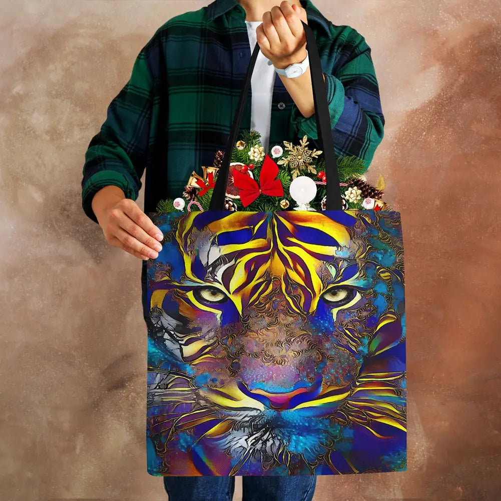 Leopard Owl Canvas Tote Shoulder Bag