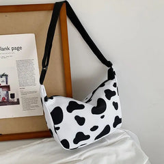 Retro Zipper Shoulder Bags Women Big Capacity Canvas Cross Body Underarm Hobos B