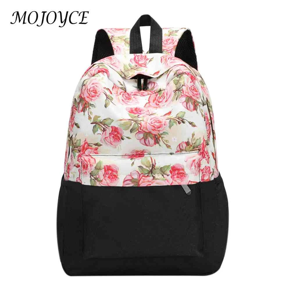 Printed Backpack Women Travel Bag High Capacity Solid Women Backpack