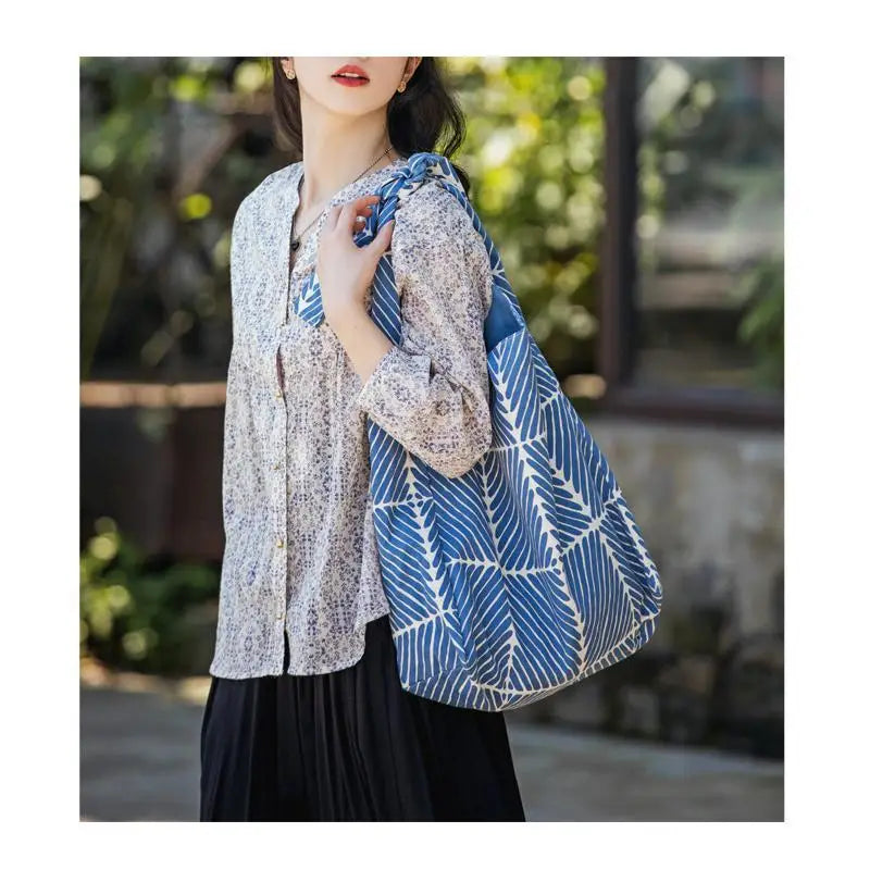 Floral Shoulder Bag Women's Large Capacity Vintage Handbag