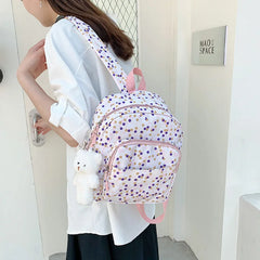 Nylon School Backpack for Girls Teen College Rucksack Pack