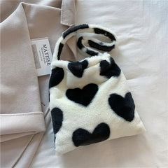 Plush Street Travel Bag for Women - Winter Shoulder Clutches Retro Animal