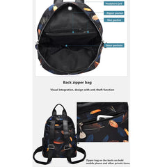 Waterproof Women Backpack Feather Butterfly Travel School Bags