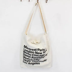 Casual Letter Canvas Denim Handbag Small Fresh Shoulder Bag