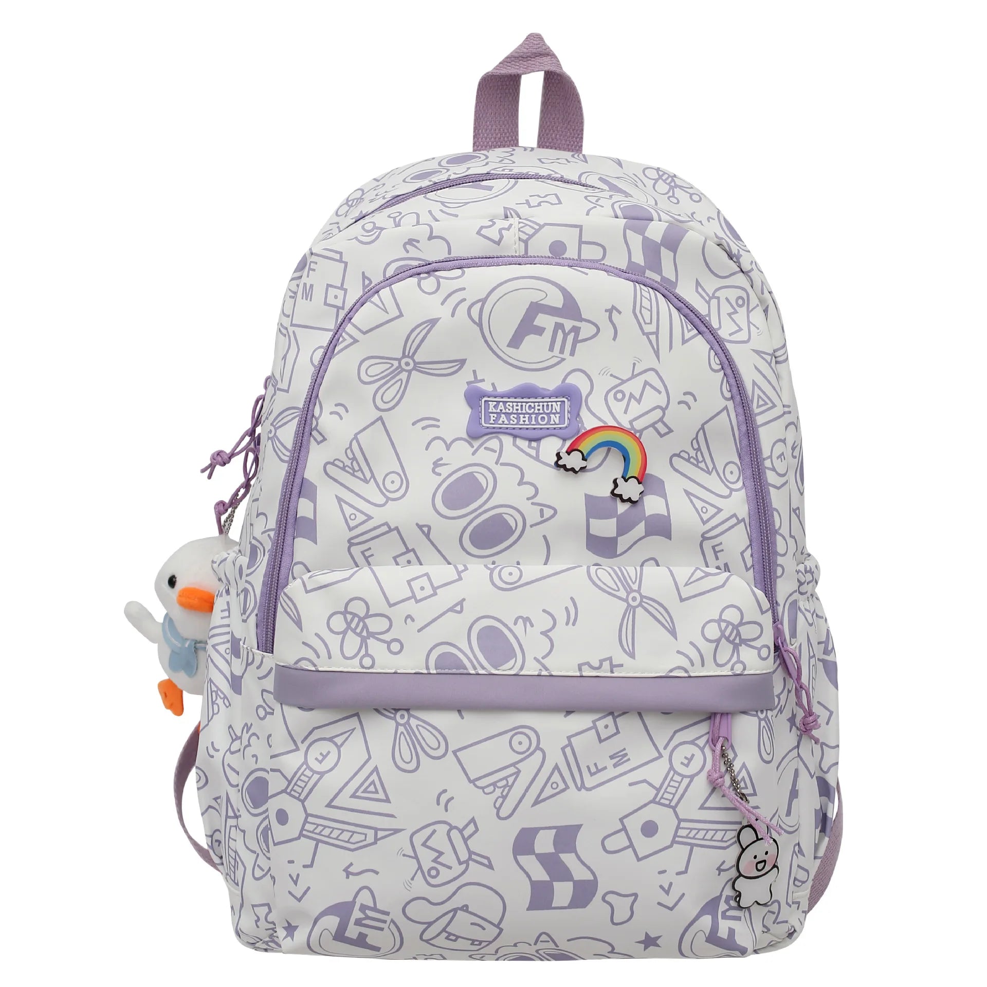 Printing Nylon Backpack Large Capacity For Women