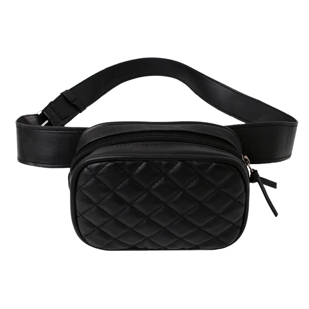 PU Leather Zipper Crossbody Chest Bag for Women