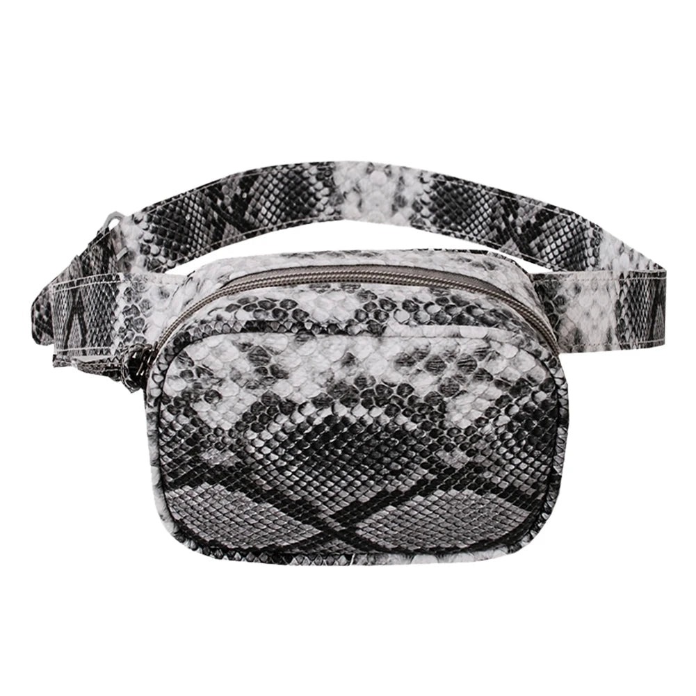 PU Leather Zipper Crossbody Chest Bag for Women