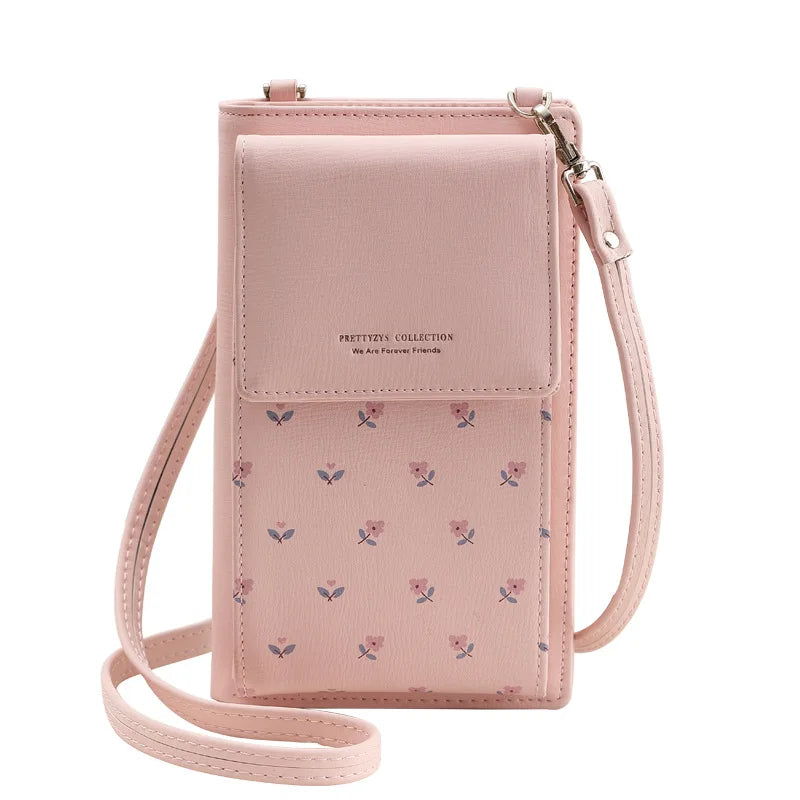 Flower Mini Crossbody Bag Women PU Leather Shoulder Messenger Small Lady Wallet