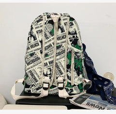 Letters Women Backpack Large Capacity Travel Bag Schoolbag for Teenage Girls