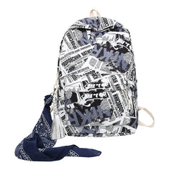 Letters Women Backpack Large Capacity Travel Bag Schoolbag for Teenage Girls