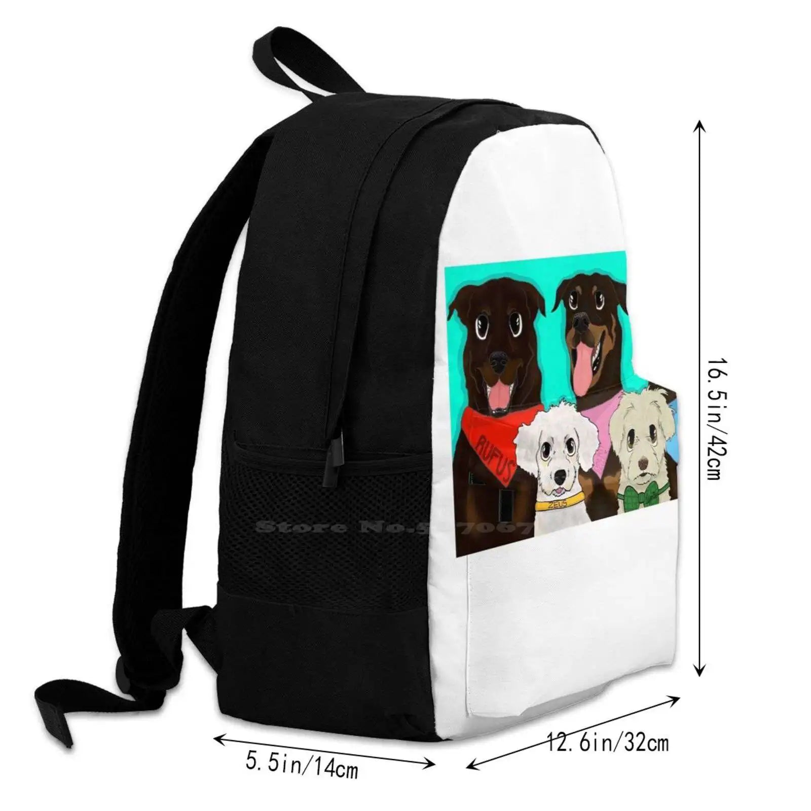 Prints Portraits Large Capacity Backpack Laptop Travel Bags