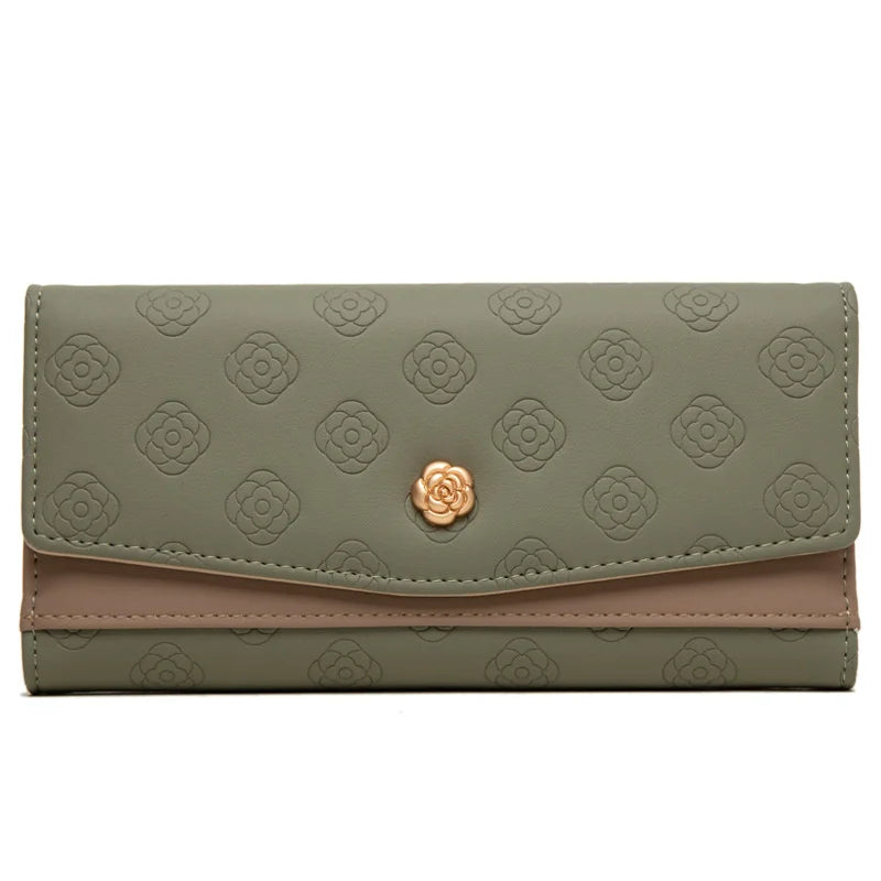 Pritti Women's Long Wallet with Zipper Buckle Embossed Design