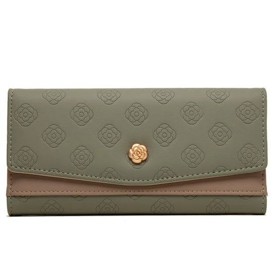 Pritti Women's Long Wallet with Zipper Buckle Embossed Design