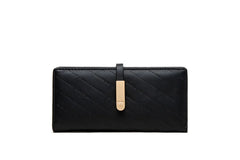 Women's Zipper Wallet with Buckle and Card Slots