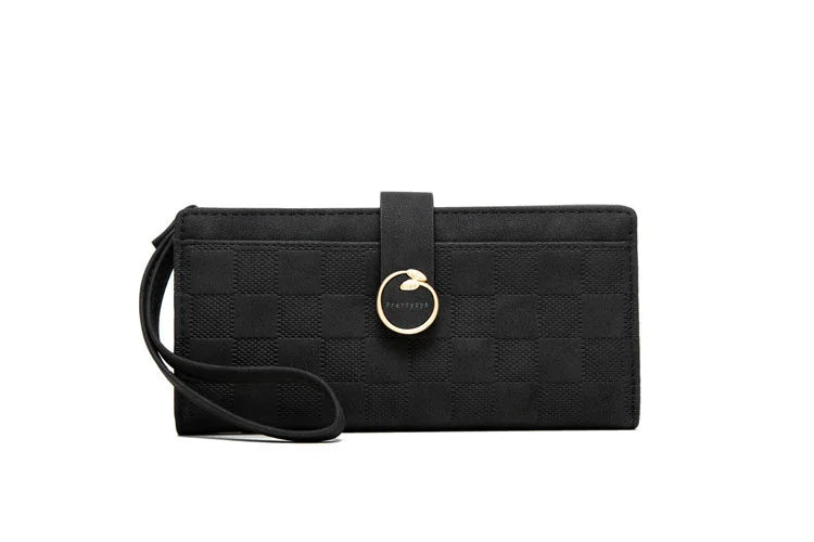 Pritty Women's Long Wallet Matte Buckle Zipper Handbag