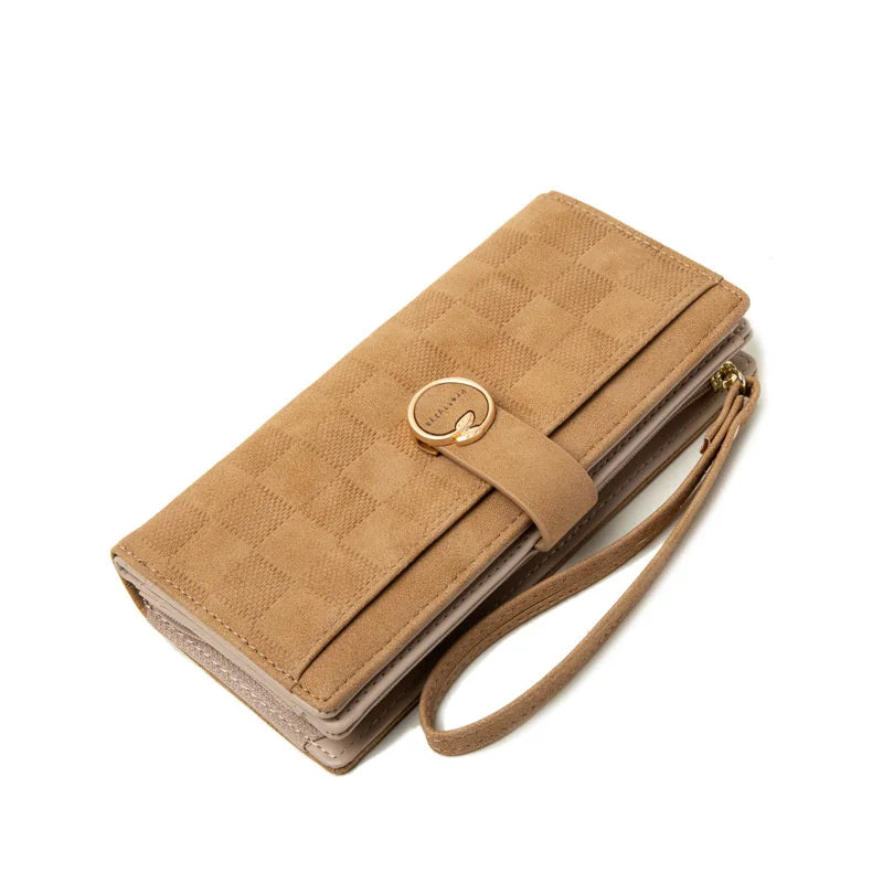 Pritty Women's Long Wallet Matte Buckle Zipper Handbag