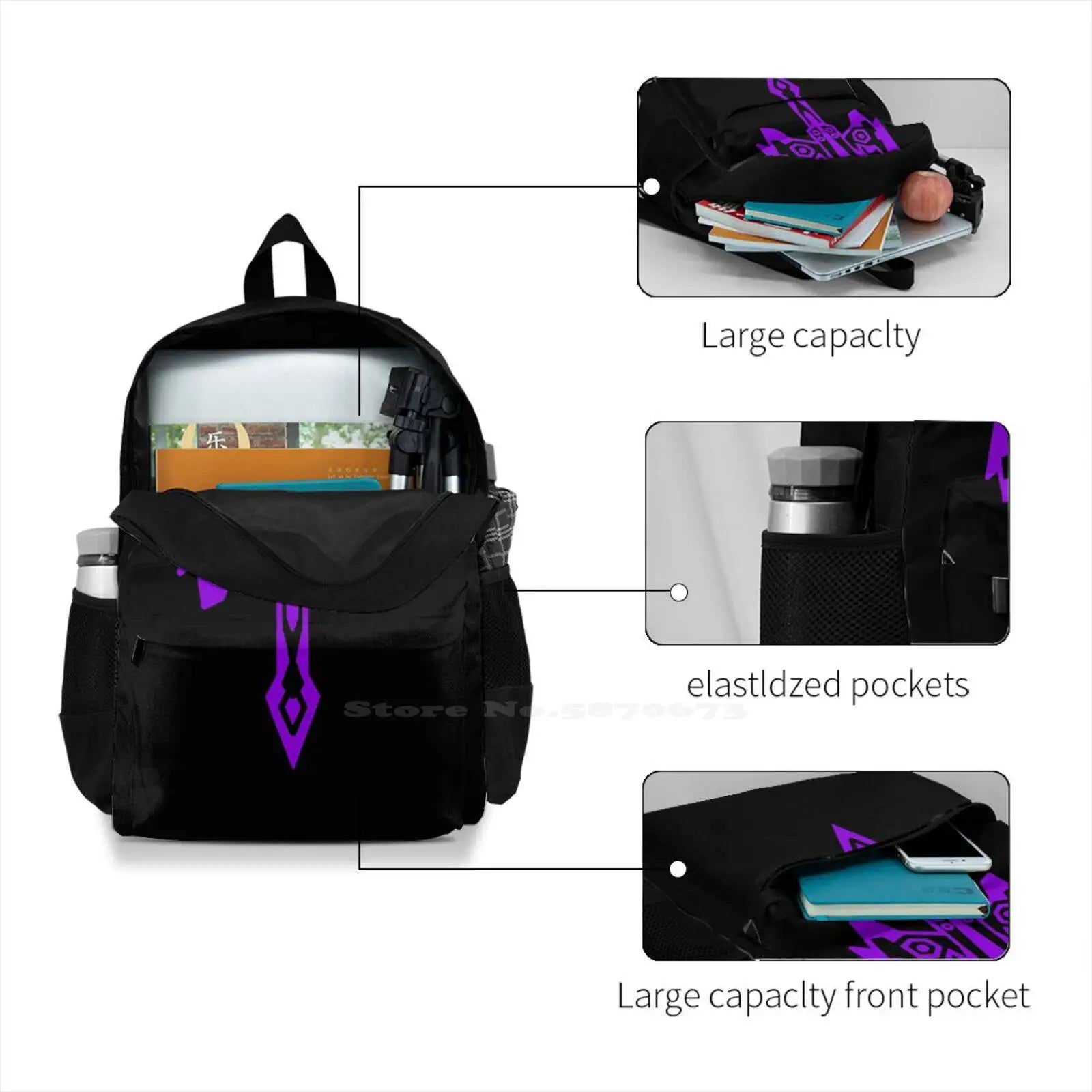 Project Vayne Crossbow Purple Arrivals Schoolbag Backpack