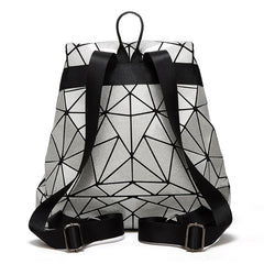 Shinning Leather Geometric Backpack for Women