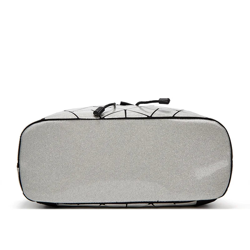 Shinning Leather Geometric Backpack for Women