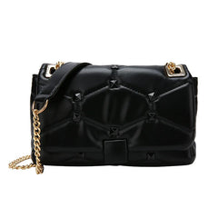 Solid PU Leather Square Shoulder Bag