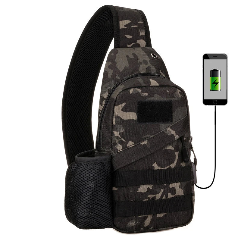 Protector Plus USB Chest Pack Mini Casual Kettle Chest Bag Men Shoulder Bag
