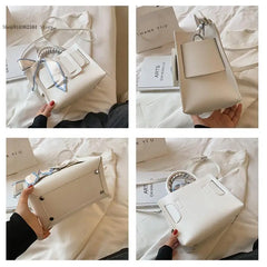 Vintage Solid Shoulder Bag for Women, PU Leather Handbag Totes