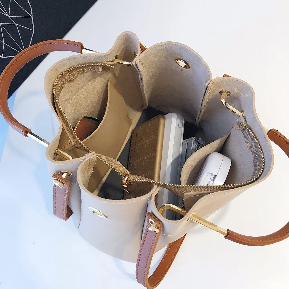 Women's Pu Leather Handbag Fashionable Tote Shoulder Bag