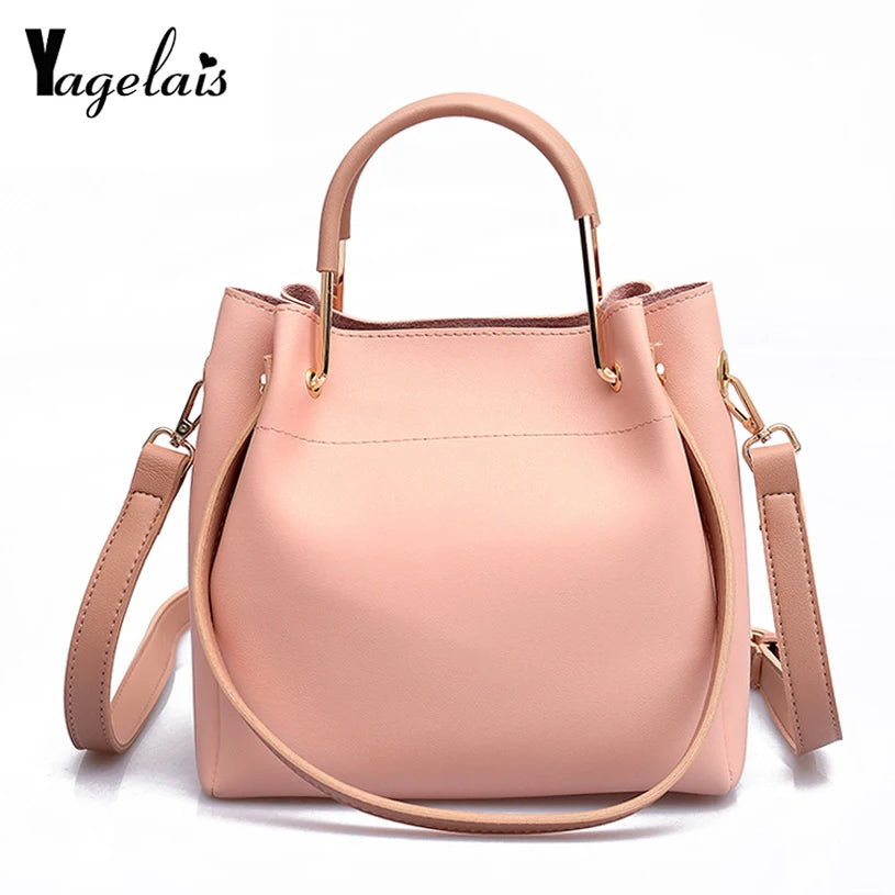 Women's Pu Leather Handbag Fashionable Tote Shoulder Bag