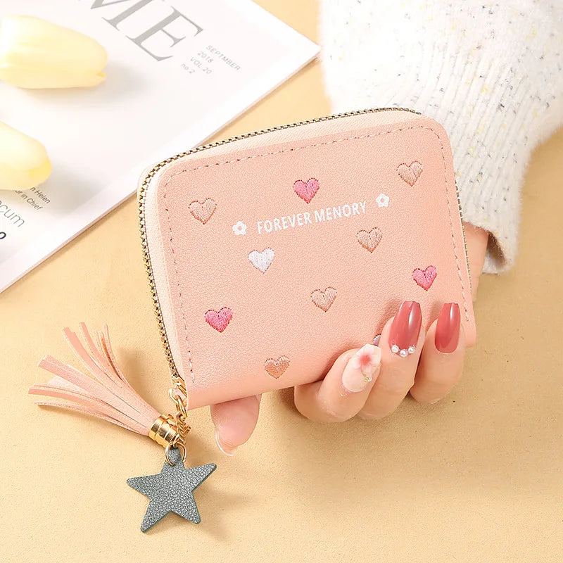 Short Ladies Wallet with Tassel Small Wallet