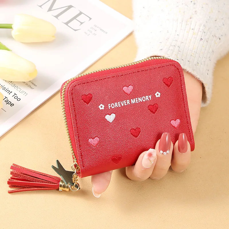 Short Ladies Wallet with Tassel Small Wallet