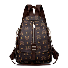 Women's PU Leather Rucksack Soft Leather Backpack Messenger Chest Bag