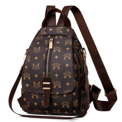 Women's PU Leather Rucksack Soft Leather Backpack Messenger Chest Bag