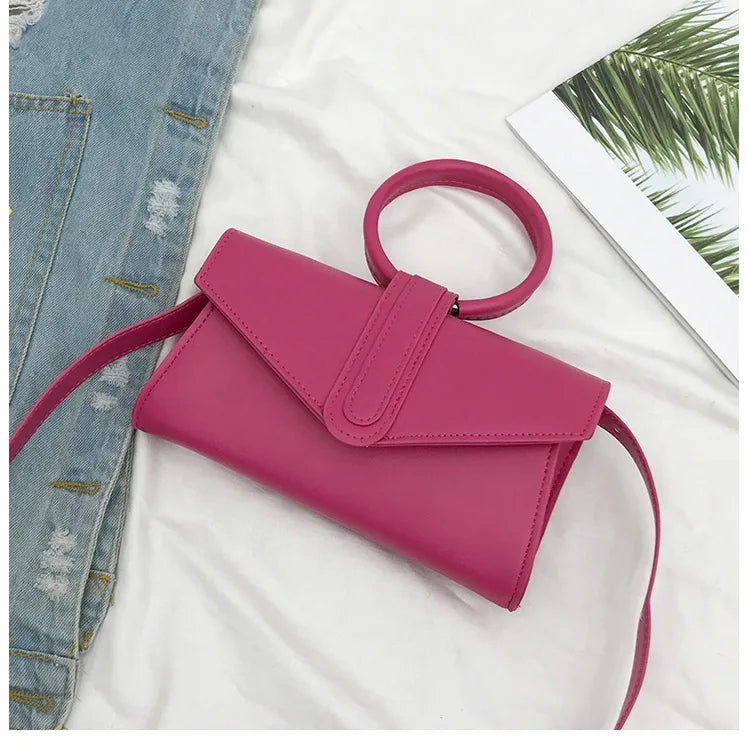 Women's Pu Leather Diagonal Clutch Handbag
