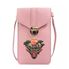 Japan Print Crossbody Bag Touch Phone Purse Card Holder