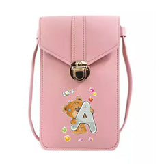 Bear Letter Print Crossbody Mobile Phone Wallet Coin Purse