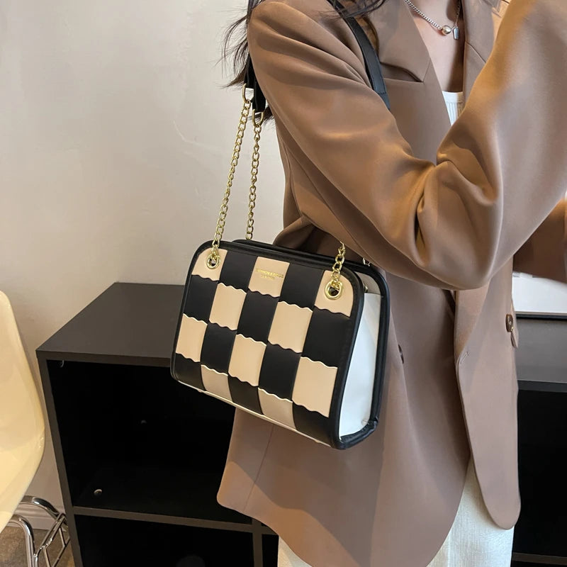 Vintage PU Leather Shoulder Bag for Women, Small Handbag Messenger Purse