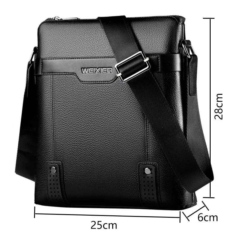 Men's Crossbody Bag Zipper Small Briefcase Business Shoulder Bag