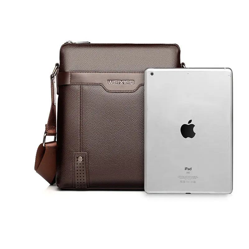 Men's Crossbody Bag Zipper Small Briefcase Business Shoulder Bag
