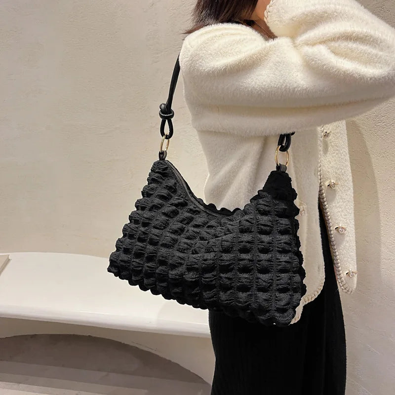 Puff Pleated Cloud Bag One Shoulder Handbag Tote Bag for Women