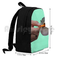 Pufferfish Eating Carrot Outdoor Hiking Backpack Waterproof Camping Travel