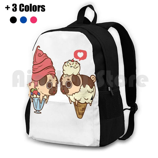 Puglie Froyo And Ice Cream Outdoor Hiking Backpack Waterproof Camping Travel