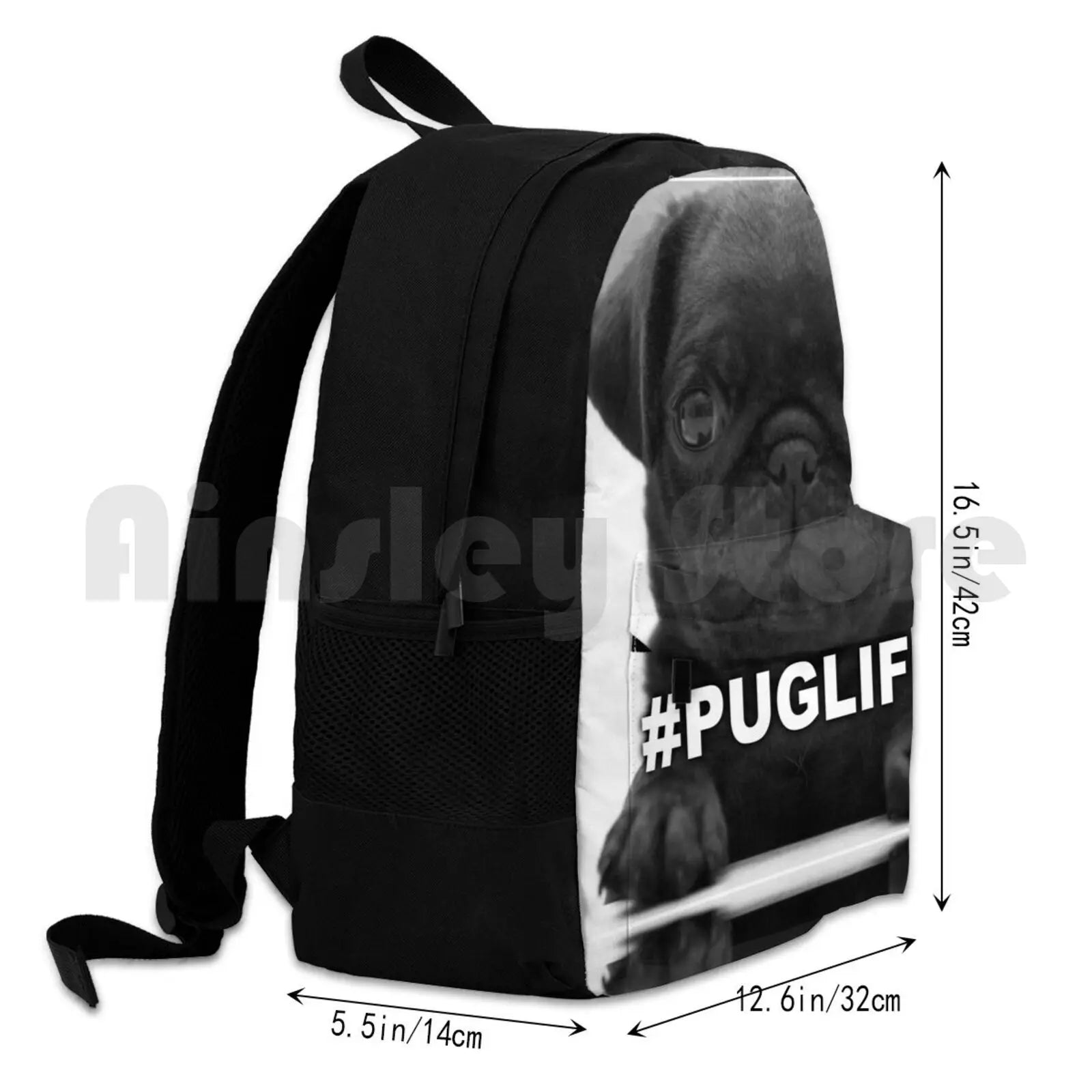 Puglife Outdoor Hiking Backpack Waterproof Camping Travel Thuglife Pug