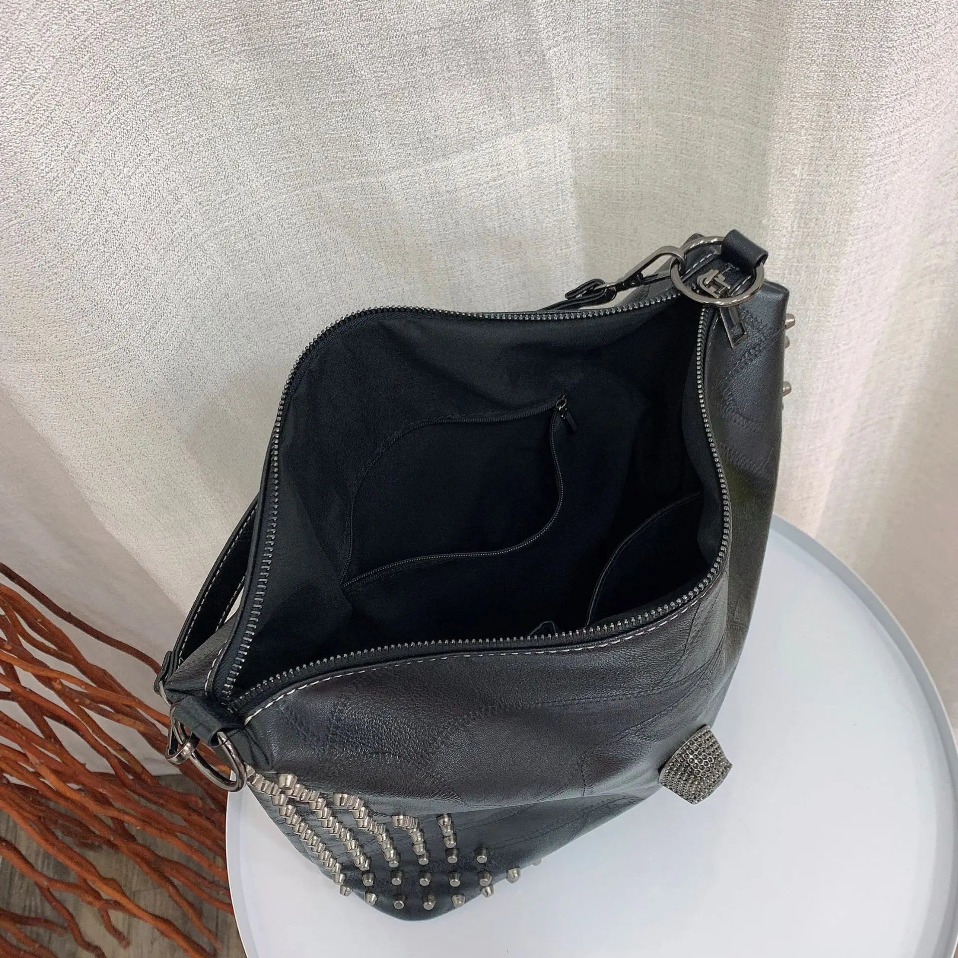 Punk Rivet Skull Shoulder Bag Gothic Purses Handbag