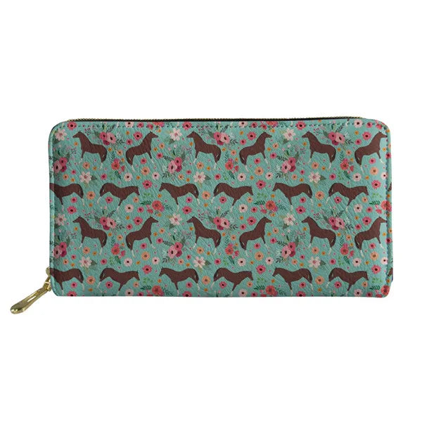 3D Floral Paint Long Wallet Lady Purse Girls Shopping Teen Girl Handbag