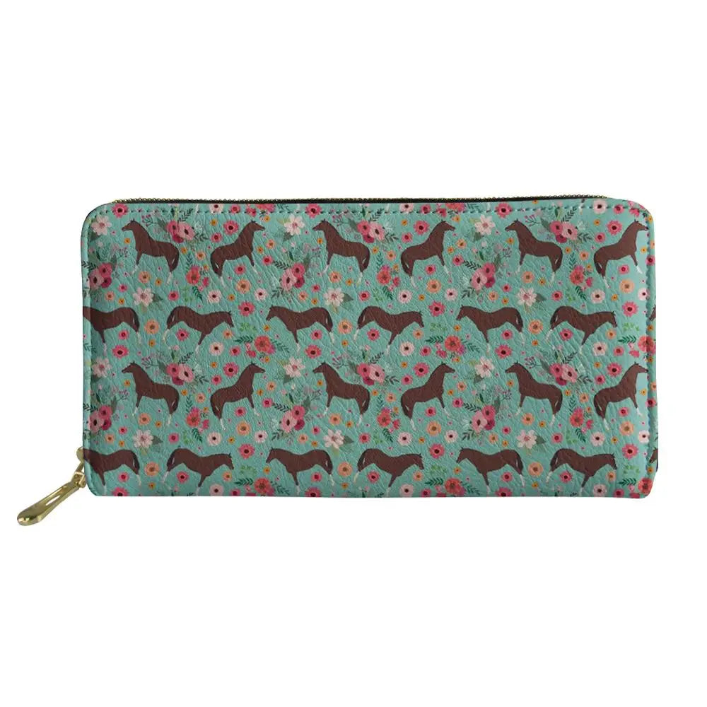 3D Floral Paint Long Wallet Lady Purse Girls Shopping Teen Girl Handbag