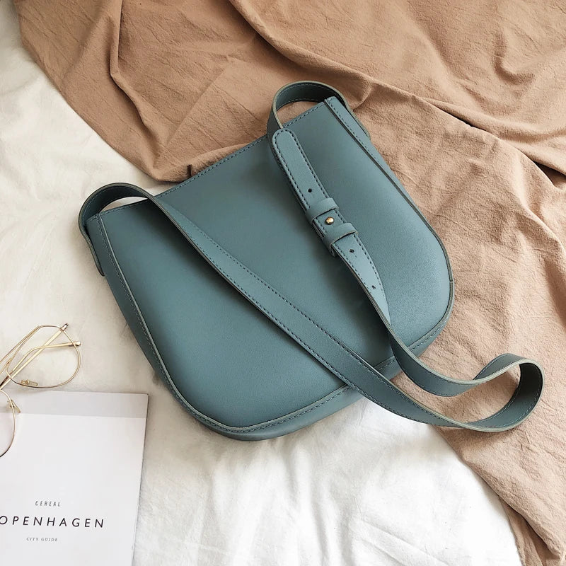 Casual Bucket Bag PU Leather High Women's Handbag Shoulder Messenger Bags