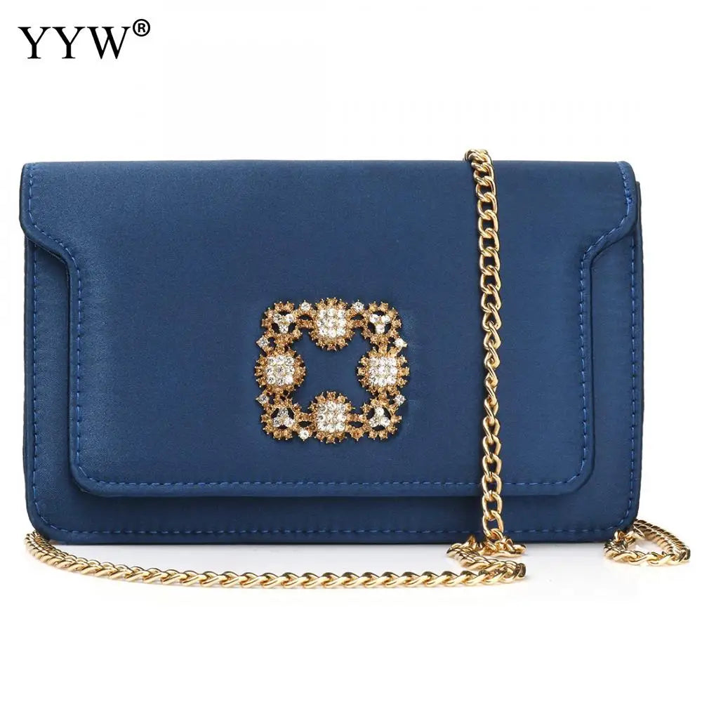 Diamond Ladies Evening Bag Nylon Silky Surface For Lady Crossbody