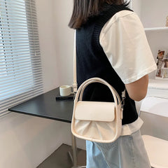 Pure Ladies Shoulder Bag Folds Temperament Versatile Handbag