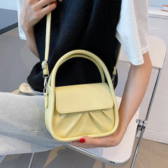 Pure Ladies Shoulder Bag Folds Temperament Versatile Handbag