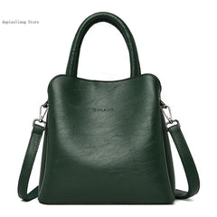 Large-Capacity Casual Shoulder Bag for Women, Leather Handbag